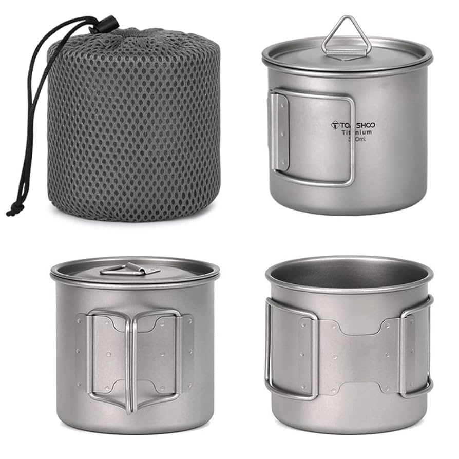 UNIFLAME TITAN MUG 260ml 2個セット Amazon.com: TOMSHOO Titanium Mug 650ml/22 oz Camping Pot